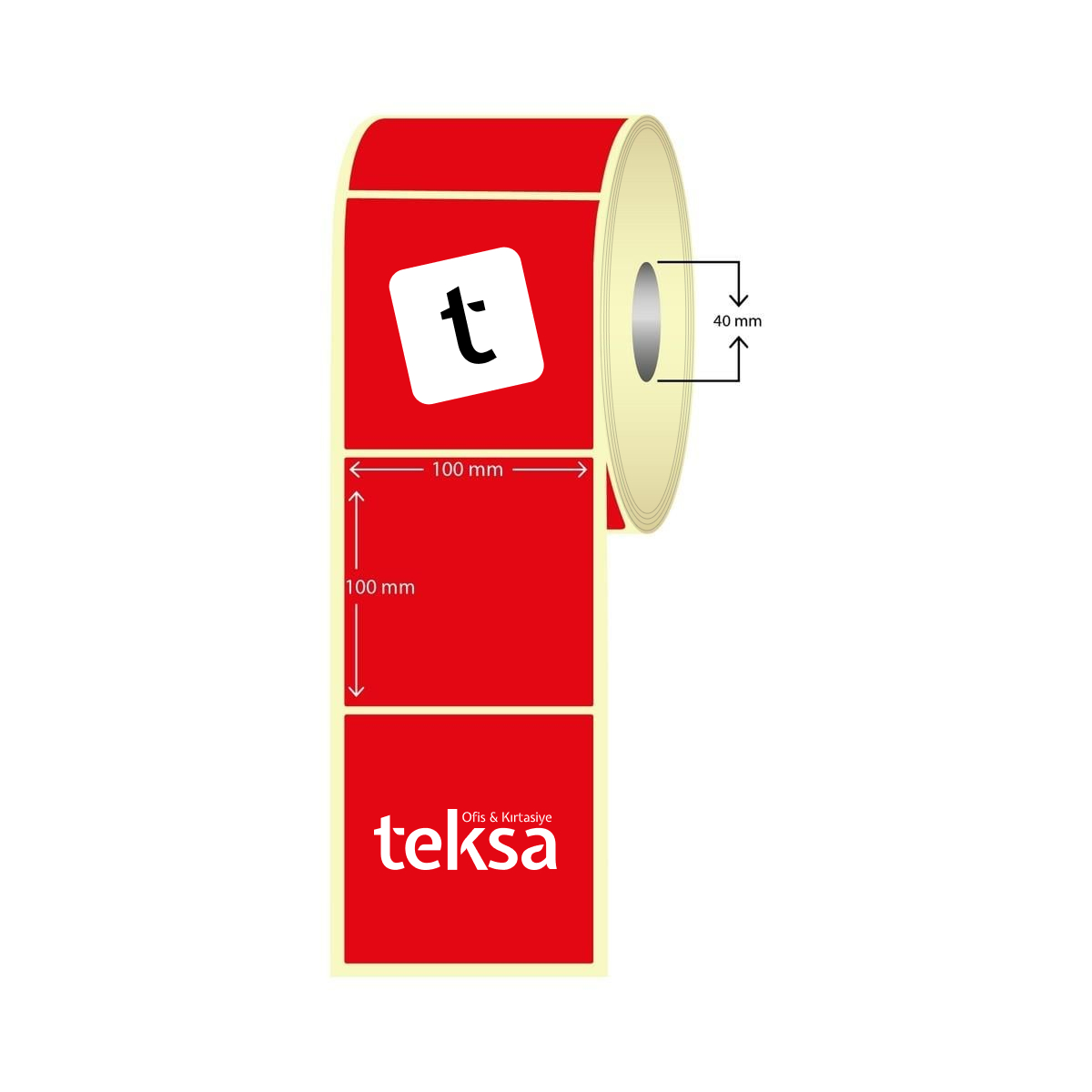 30X50 Termal Etiket Kırmızı 3'lü ( 3000'li )