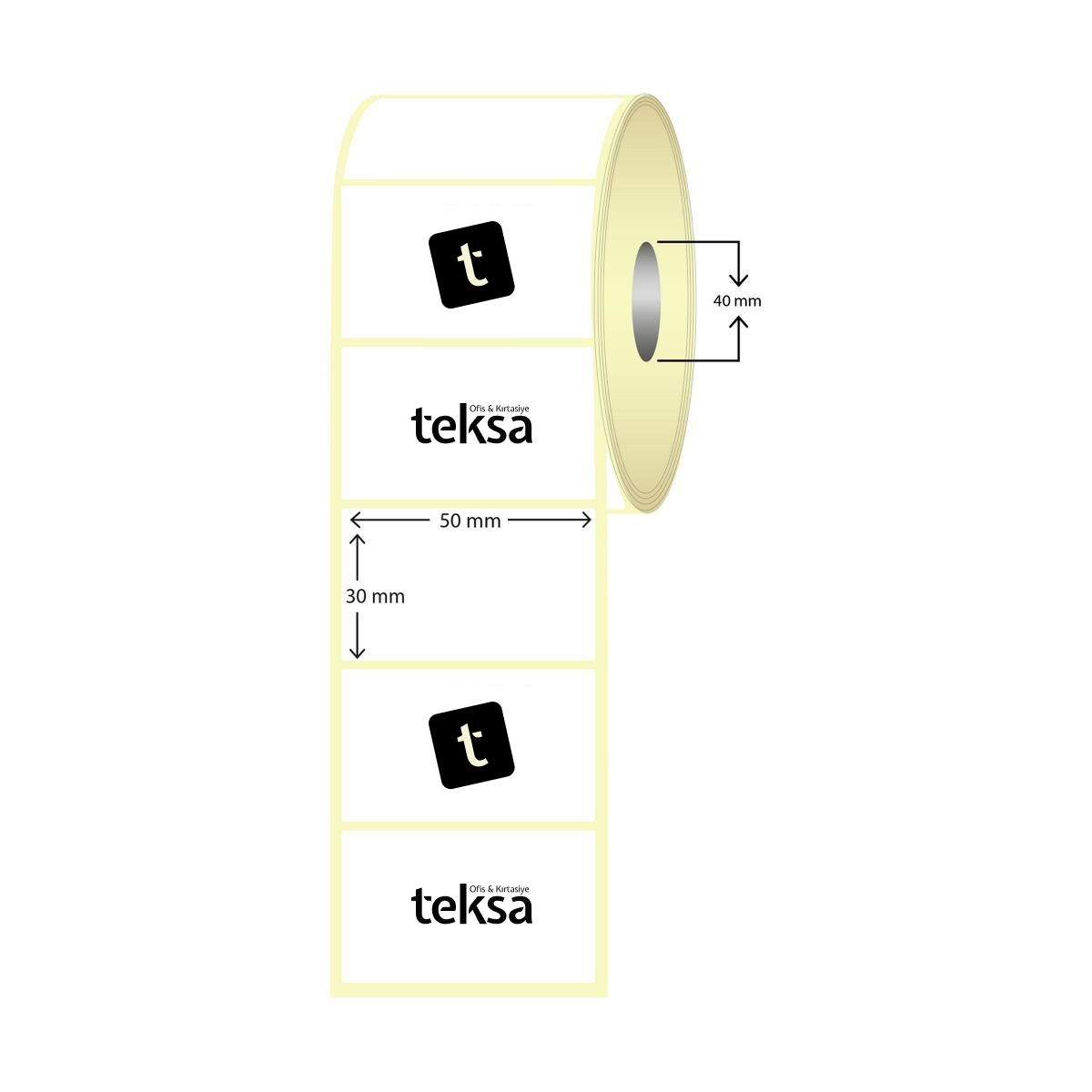 Termal Transfer Etiket 50x30 mm (1000 sarım)